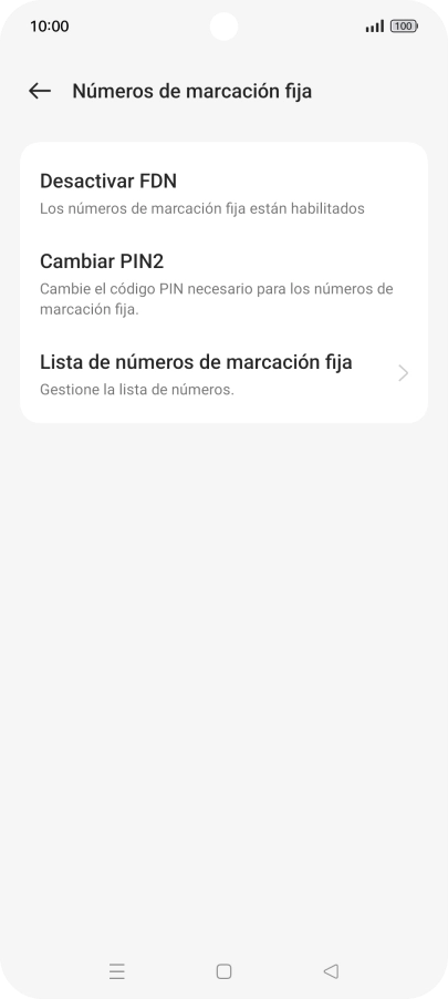 Pulsa Desactivar FDN.