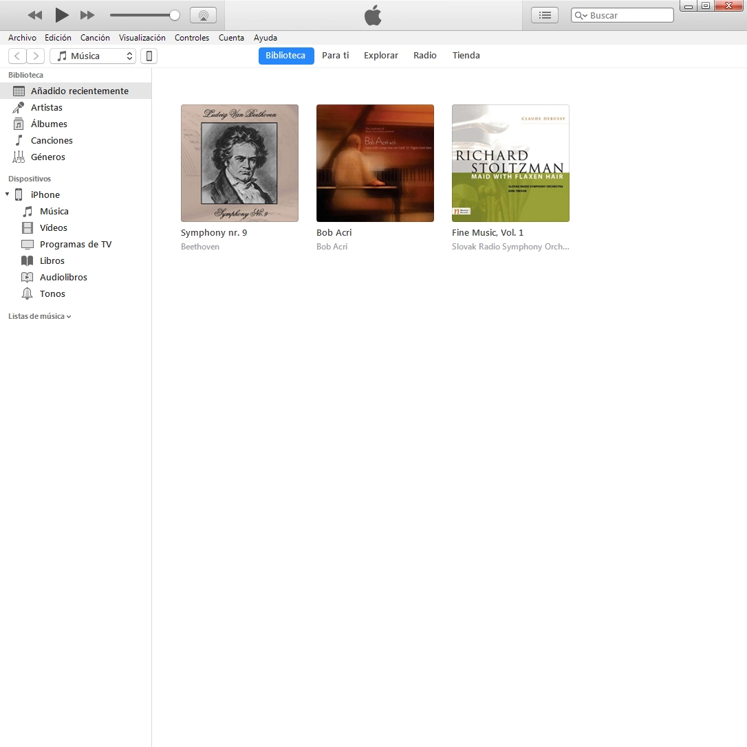 Haz clic en el icono de iPhone.