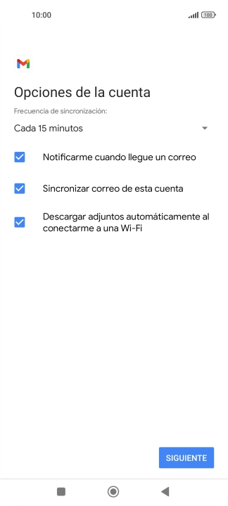 Si aparece en la pantalla esta imagen, tu cuenta de correo electrónico ha sido reconocida y configurada automáticamente. Sigue las indicaciones de la pantalla para introducir más información y terminar la configuración. Si aparece en la pantalla esta imagen, tu cuenta de correo electrónico ha sido reconocida y configurada automáticamente. Sigue las indicaciones de la pantalla para introducir más información y terminar la configuración.