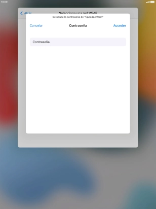 Introduce la contraseña de la red wifi y pulsa Acceder.