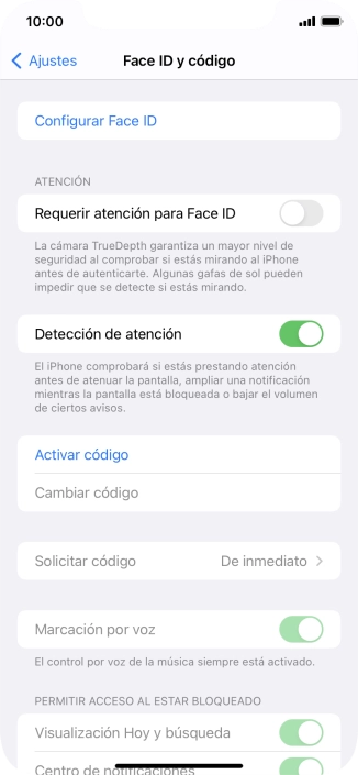 Pulsa Configurar Face ID.