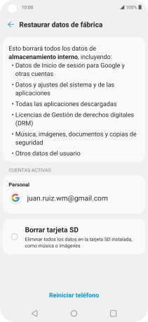 Pulsa Reiniciar teléfono. Pulsa Reiniciar teléfono.