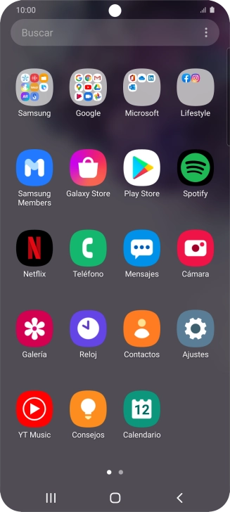 Pulsa Galería y desplázate a la carpeta deseada.