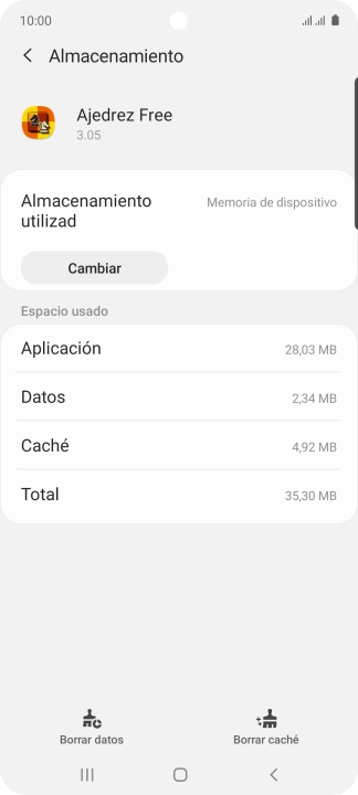 Pulsa Borrar caché.