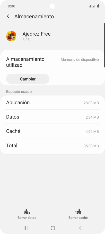 Pulsa Borrar caché.