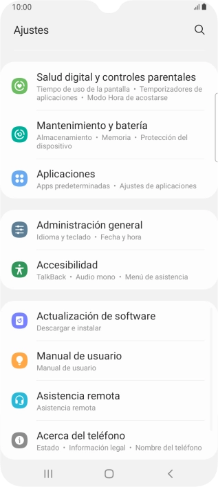 Pulsa Administración general.
