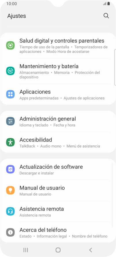 Pulsa Administración general.