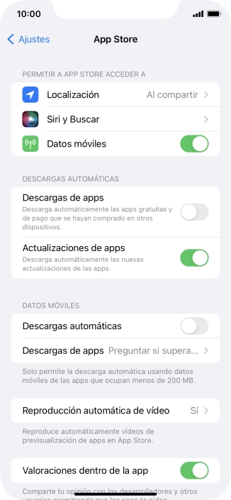 Pulsa el indicador junto a los tipos de contenido deseados para activar o desactivar la función.