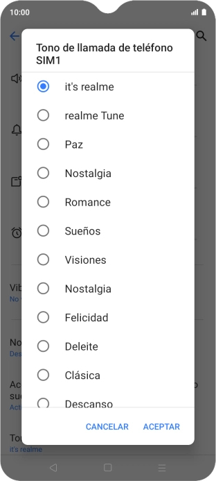 Pulsa los timbres de llamada deseados para escucharlos.