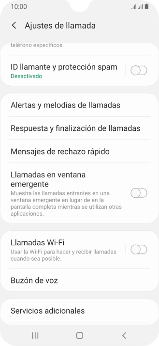 Pulsa Servicios adicionales.