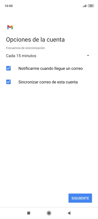 Si aparece en la pantalla esta imagen, tu cuenta de correo electrónico ha sido reconocida y configurada automáticamente. Sigue las indicaciones de la pantalla para introducir más información y terminar la configuración.