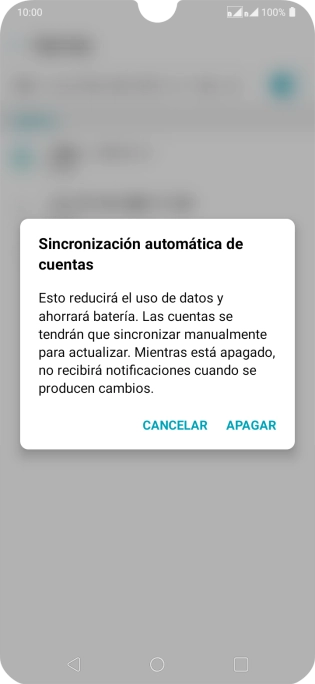 Si desactivas la función, pulsa APAGAR.