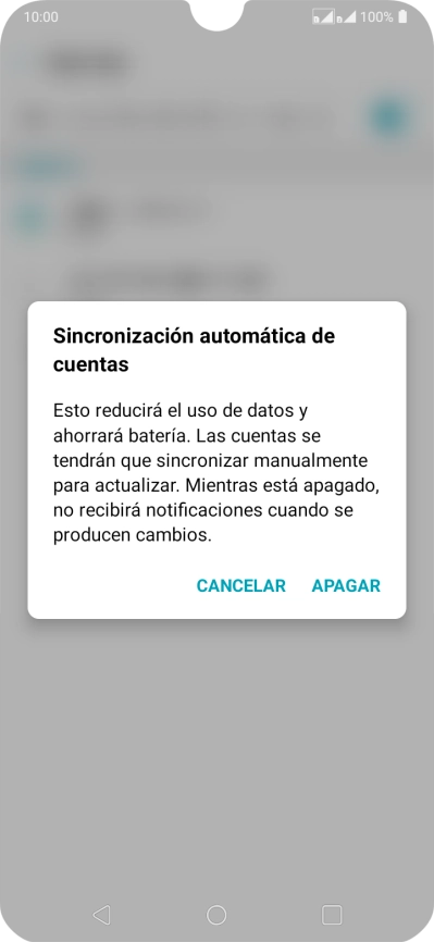 Si desactivas la función, pulsa APAGAR.