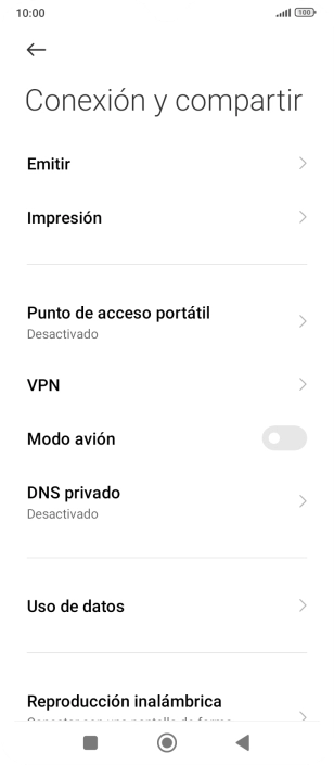 Pulsa Punto de acceso portátil.