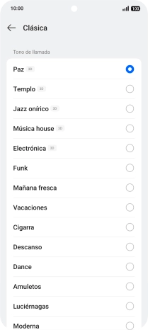 Pulsa los timbres de llamada deseados para escucharlos.