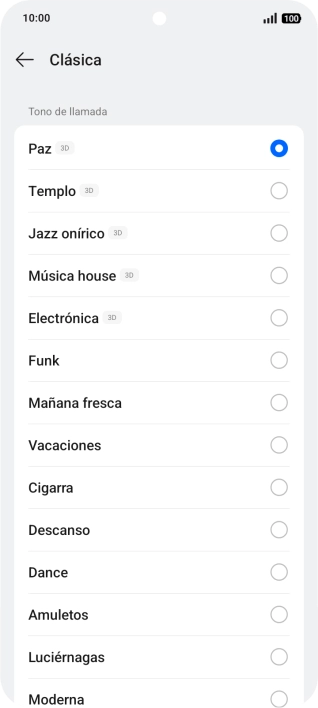 Pulsa los timbres de llamada deseados para escucharlos.