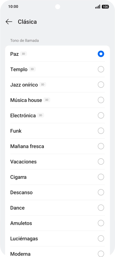 Pulsa los timbres de llamada deseados para escucharlos.