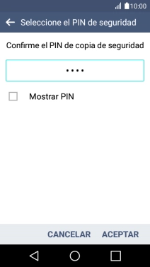 Vuelve a introducir el código PIN y pulsa ACEPTAR.