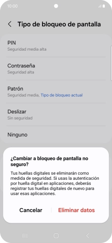 Pulsa Eliminar datos. Pulsa Eliminar datos.