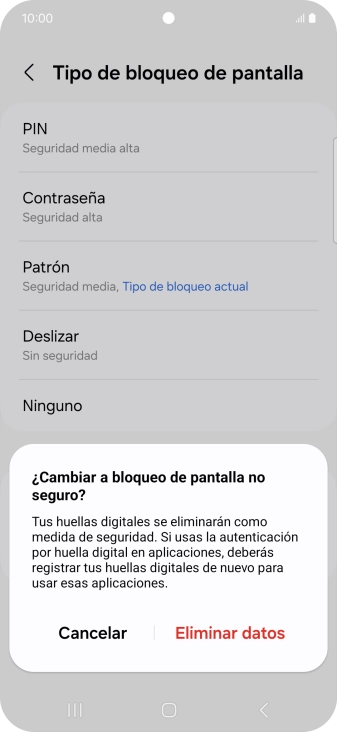 Pulsa Eliminar datos. Pulsa Eliminar datos.