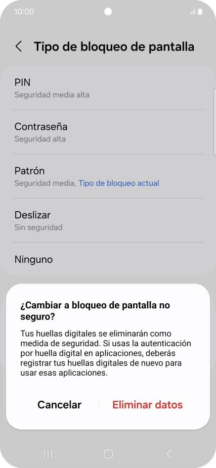 Pulsa Eliminar datos. Pulsa Eliminar datos.