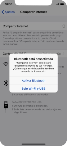 Si la función de wifi está activada, pulsa Solo Wi-Fi y USB.
