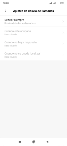 Pulsa el tipo de desvío deseado. Pulsa el tipo de desvío deseado.