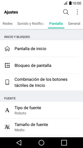 Pulsa Bloqueo de pantalla.