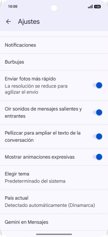 Pulsa Gemini en Mensajes.
