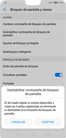 Introduce el código de seguridad actual y pulsa ACEPTAR.