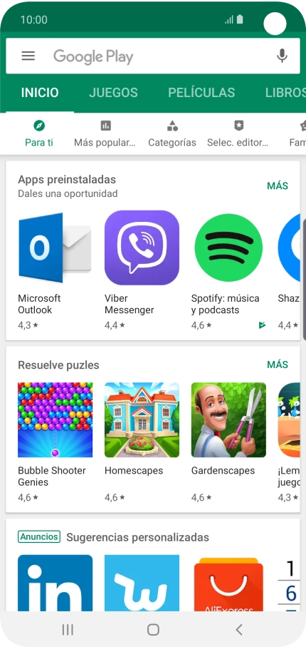 Desliza el dedo hacia la derecha desde la parte izquierda de la pantalla.