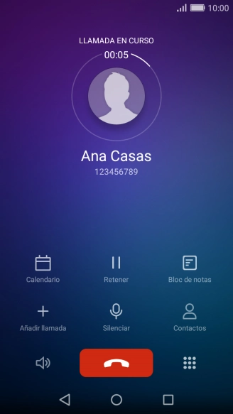 Pulsa el icono de finalizar llamada.