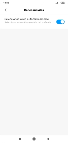 Si quieres seleccionar la red de forma manual, pulsa el indicador junto a 