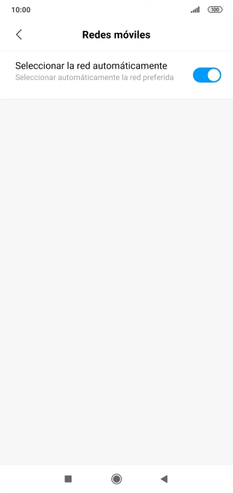 Si quieres seleccionar la red de forma manual, pulsa el indicador junto a 
