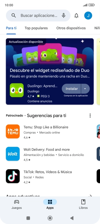 Pulsa el icono de perfil.