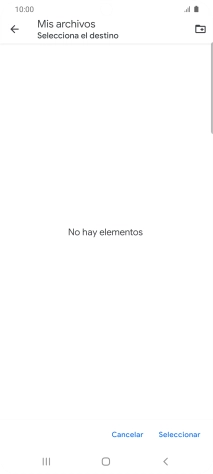 Si deseas crear una nueva carpeta, pulsa el icono de nueva carpeta y sigue las indicaciones de la pantalla para crearla.