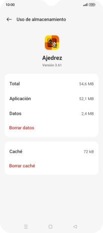 Pulsa Borrar caché.