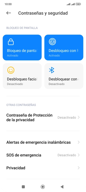 Pulsa Bloqueo de pantalla.