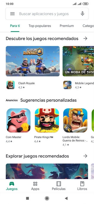 Pulsa en el campo de búsqueda.