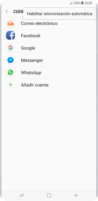 Pulsa Habilitar sicronización automática.