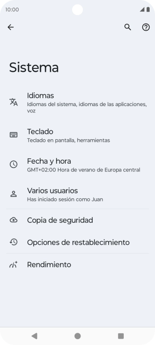 Pulsa Opciones de restablecimiento.