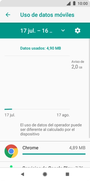 Y el consumo de datos de cada aplicación aparece junto a ellas. Y el consumo de datos de cada aplicación aparece junto a ellas.
