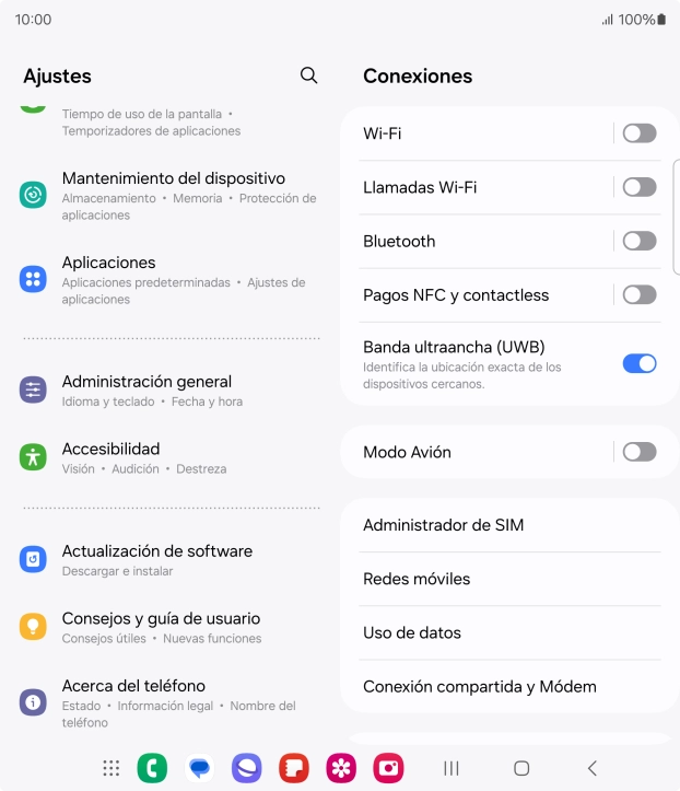 Pulsa Administración general.