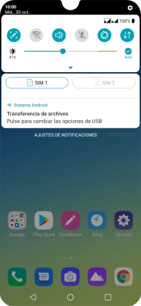 Pulsa Pulse para cambiar las opciones de USB. Pulsa Pulse para cambiar las opciones de USB.