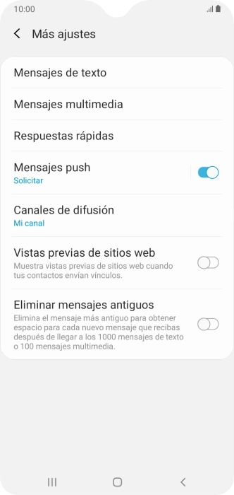 Pulsa Mensajes de texto.
