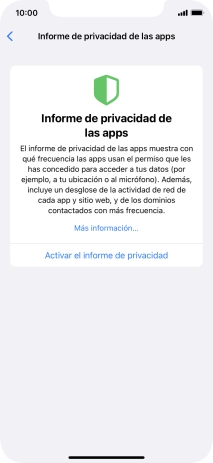 Pulsa Activar el informe de privacidad para activar la función.