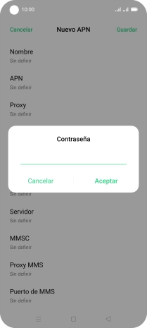 Introduce wap125 y pulsa Aceptar.