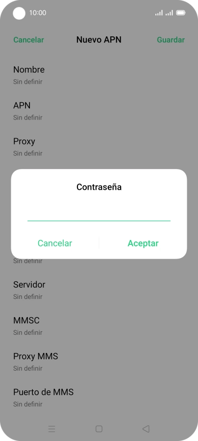 Introduce wap125 y pulsa Aceptar.