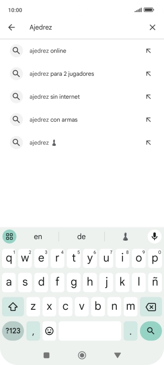 Introduce el nombre del tema o de la app y pulsa el icono de búsqueda.