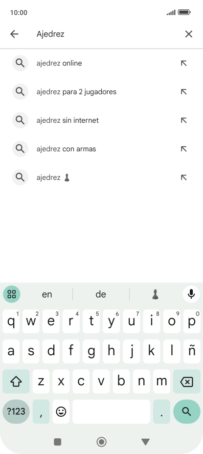 Introduce el nombre del tema o de la app y pulsa el icono de búsqueda.